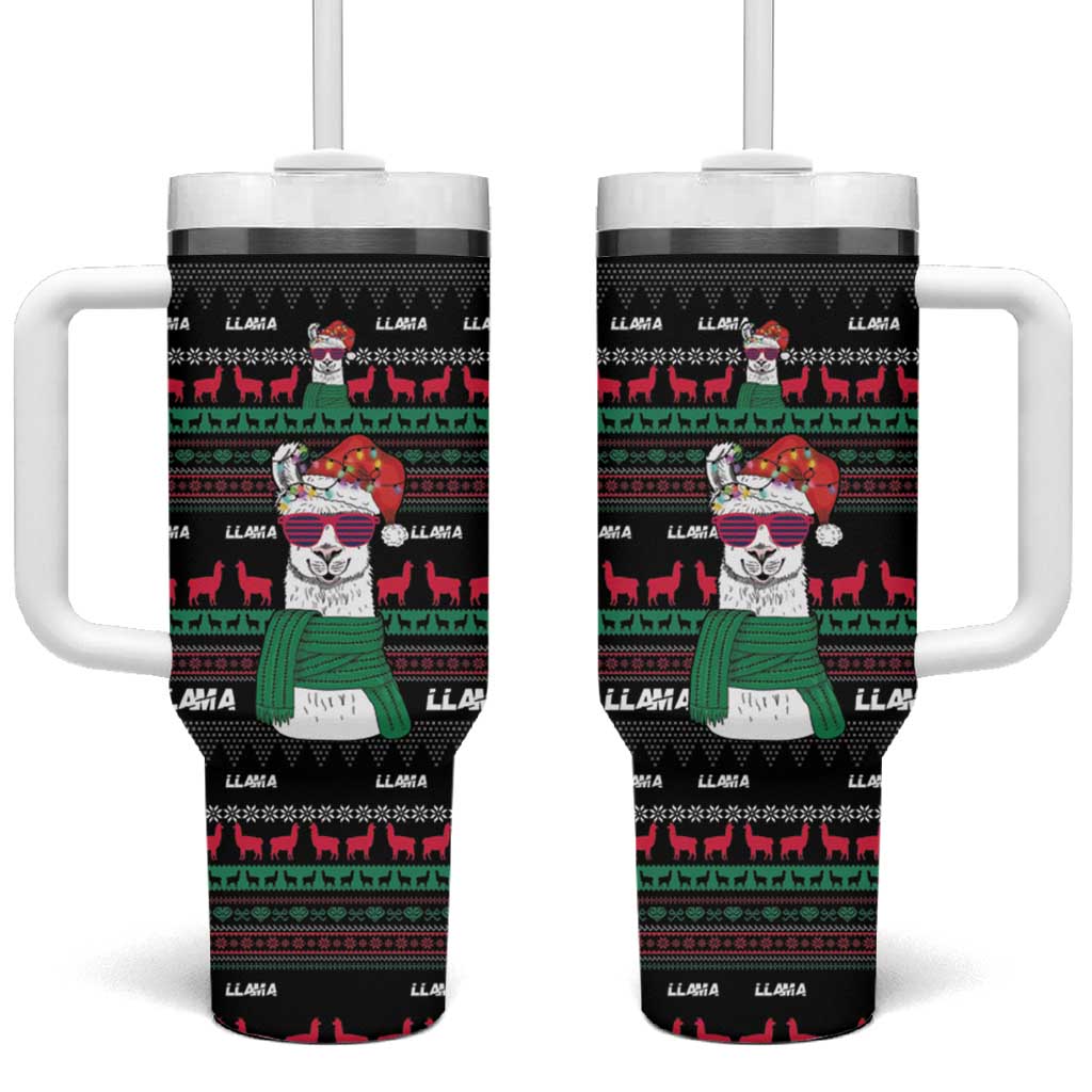 Llama Funny Tumbler With Handle Llama Christmas DT04 - Wonder Print Shop