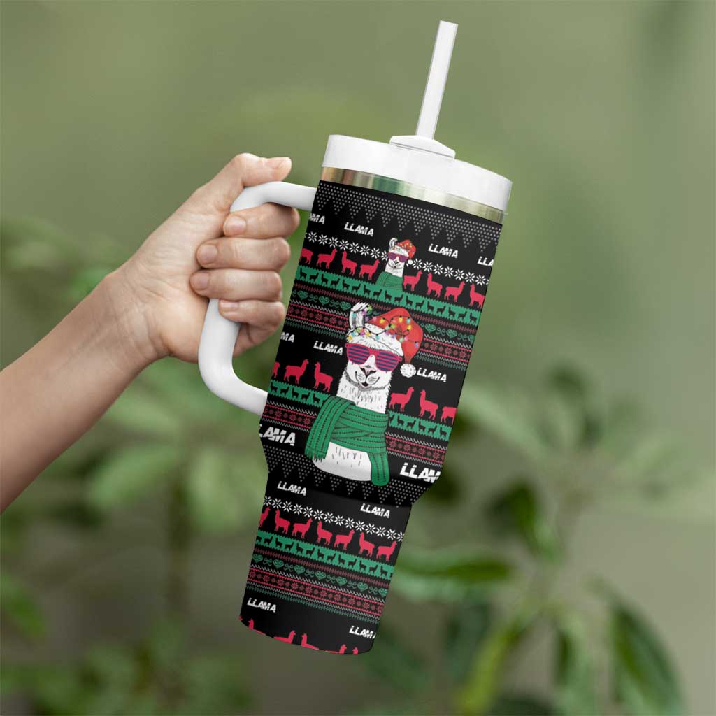 Llama Funny Tumbler With Handle Llama Christmas DT04 - Wonder Print Shop