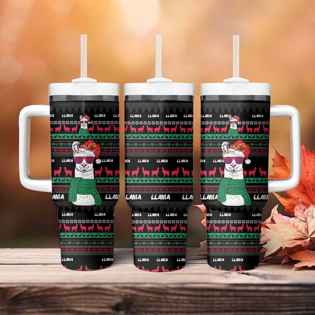 Llama Funny Tumbler With Handle Llama Christmas DT04 - Wonder Print Shop