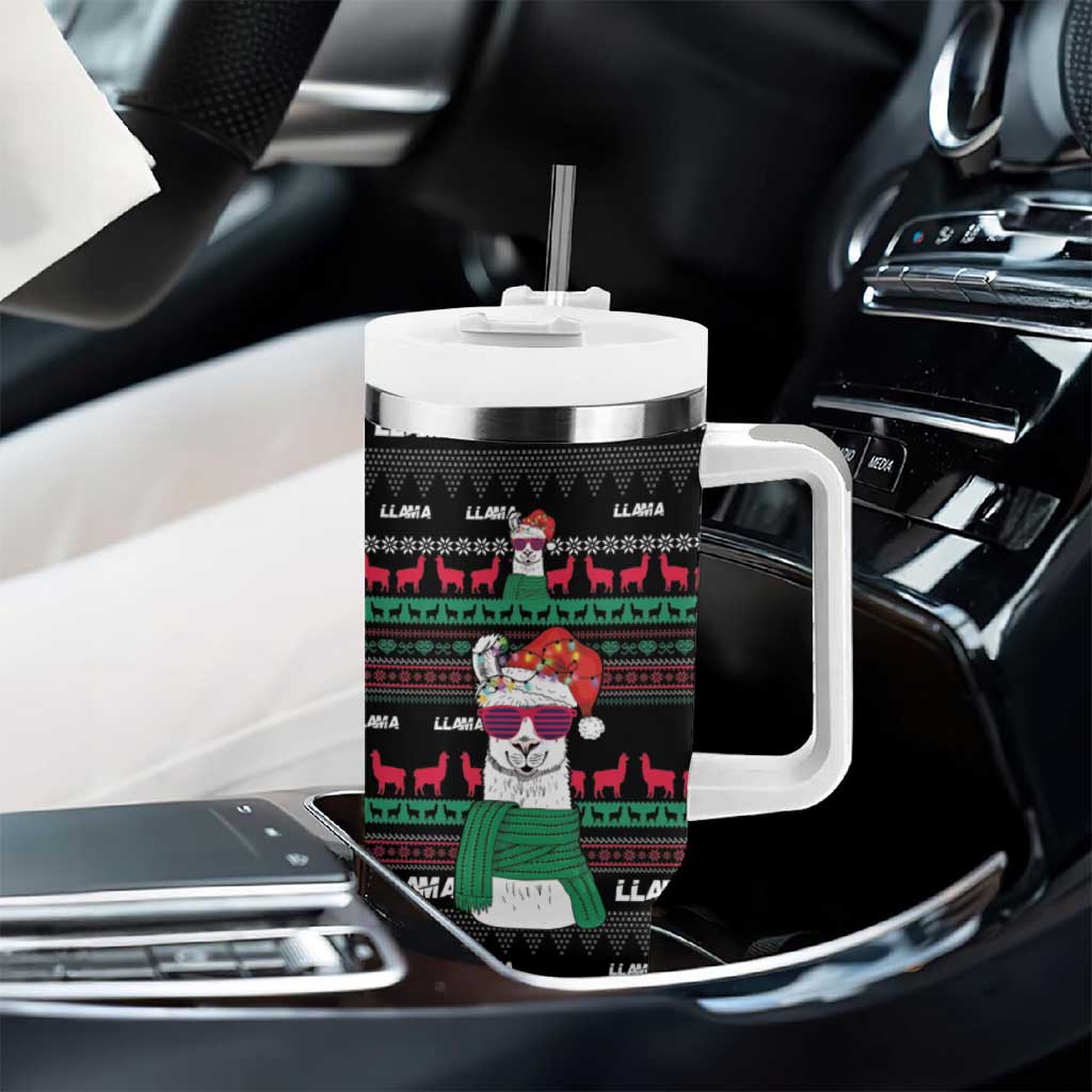 Llama Funny Tumbler With Handle Llama Christmas DT04 - Wonder Print Shop