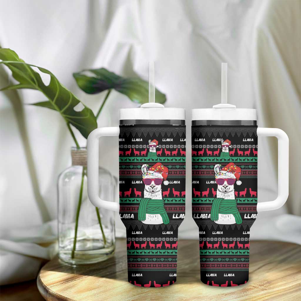 Llama Funny Tumbler With Handle Llama Christmas DT04 - Wonder Print Shop