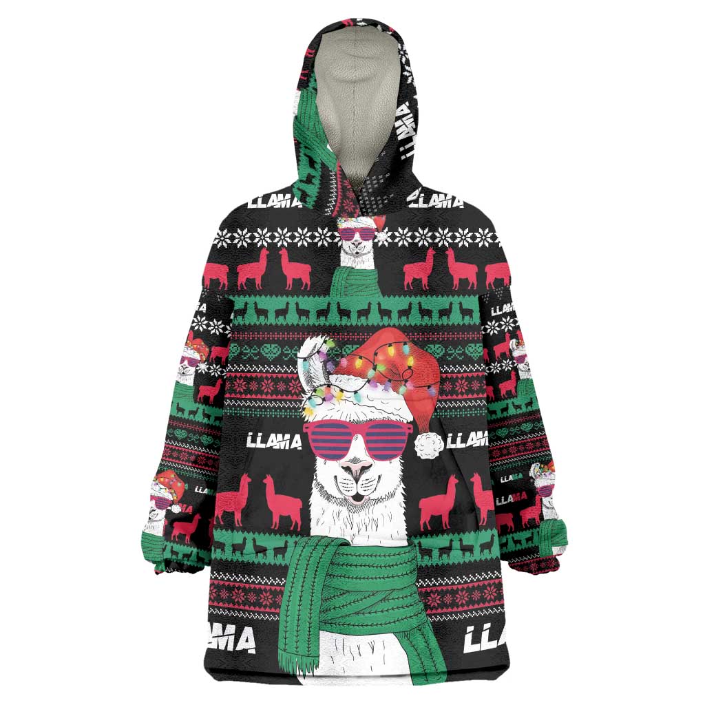 Llama Funny Wearable Blanket Hoodie Llama Christmas DT04 - Wonder Print Shop