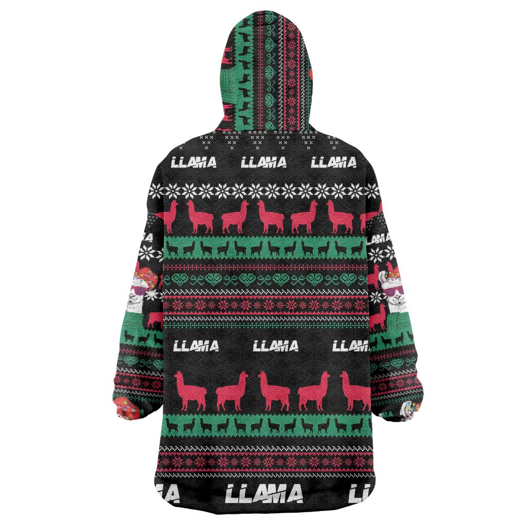Llama Funny Wearable Blanket Hoodie Llama Christmas DT04 - Wonder Print Shop