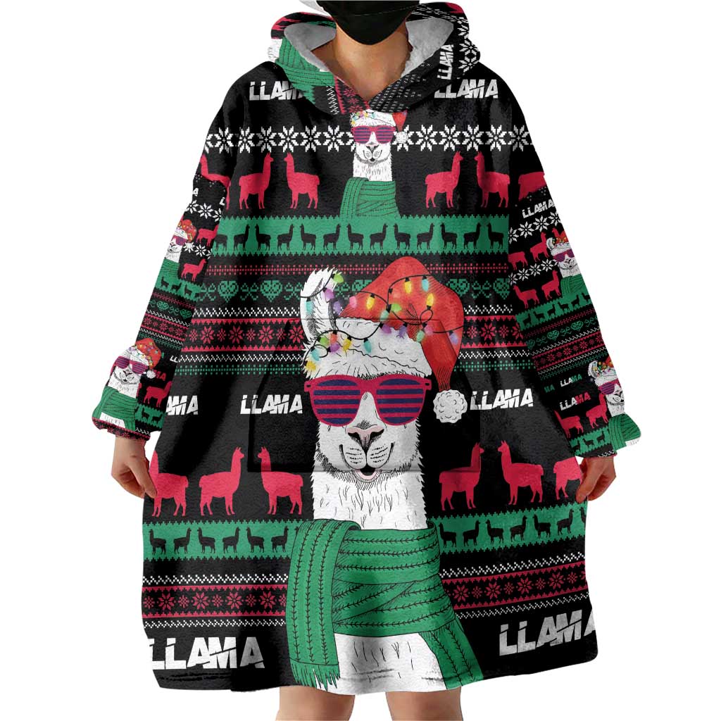 Llama Funny Wearable Blanket Hoodie Llama Christmas DT04 - Wonder Print Shop