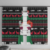 Llama Funny Window Curtain Llama Christmas DT04 - Wonder Print Shop