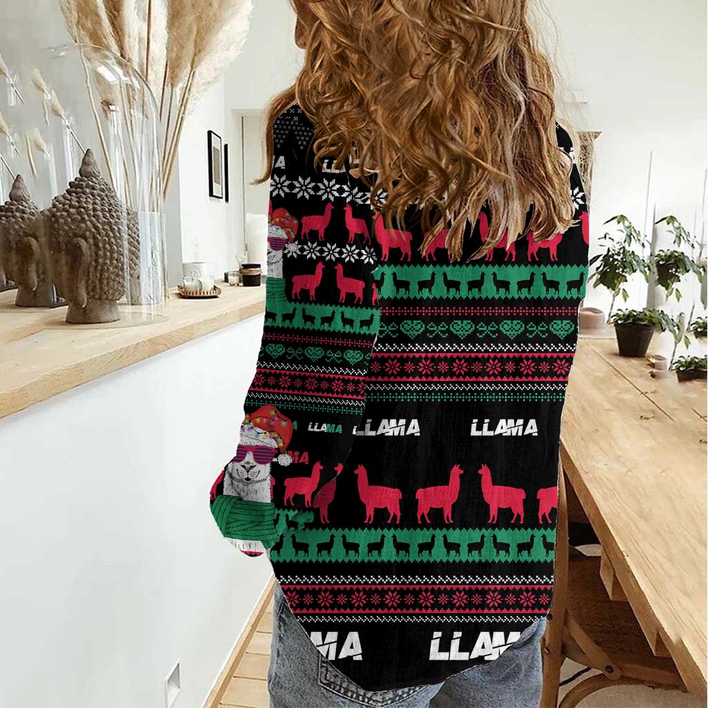 Llama Funny Women Casual Shirt Llama Christmas DT04 - Wonder Print Shop