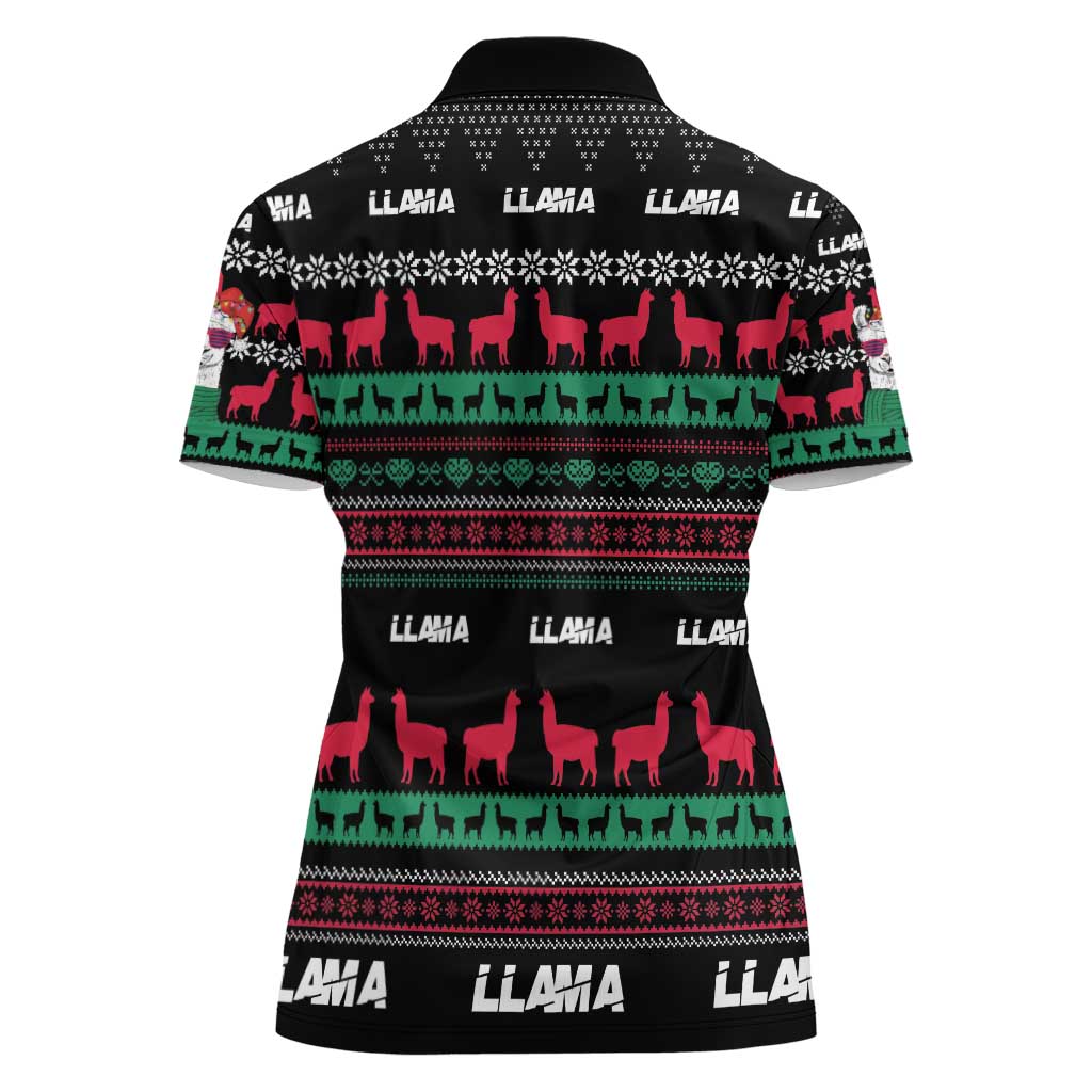 Llama Funny Women Polo Shirt Llama Christmas DT04 - Wonder Print Shop