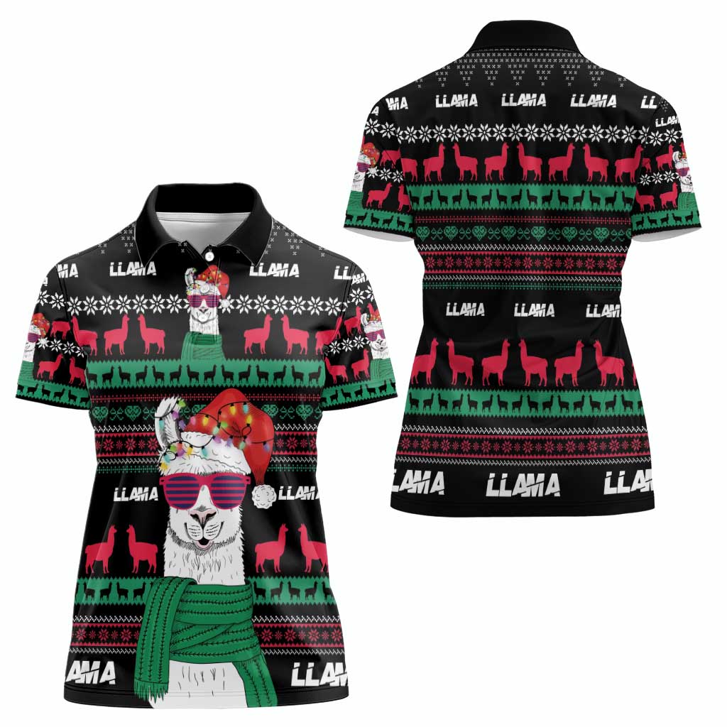 Llama Funny Women Polo Shirt Llama Christmas DT04 - Wonder Print Shop