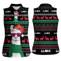 Llama Funny Women Sleeveless Polo Shirt Llama Christmas DT04 - Wonder Print Shop