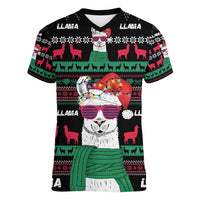 Llama Funny Women V-Neck T-Shirt Llama Christmas DT04 - Wonder Print Shop
