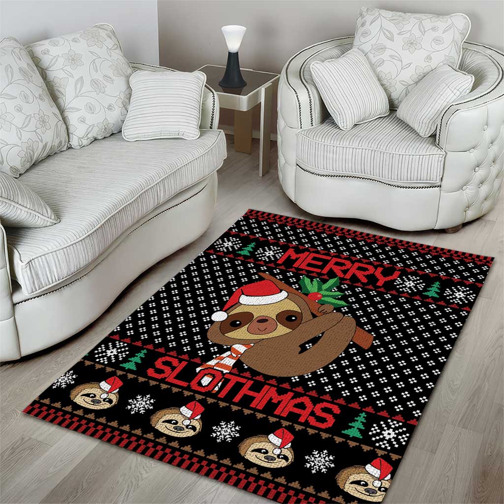 Merry Slothmas Area Rug Cute Sloth Christmas DT04 - Wonder Print Shop