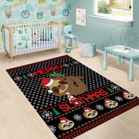 Merry Slothmas Area Rug Cute Sloth Christmas DT04 - Wonder Print Shop