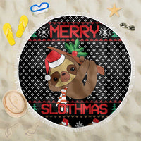 Merry Slothmas Beach Blanket Cute Sloth Christmas DT04 - Wonder Print Shop