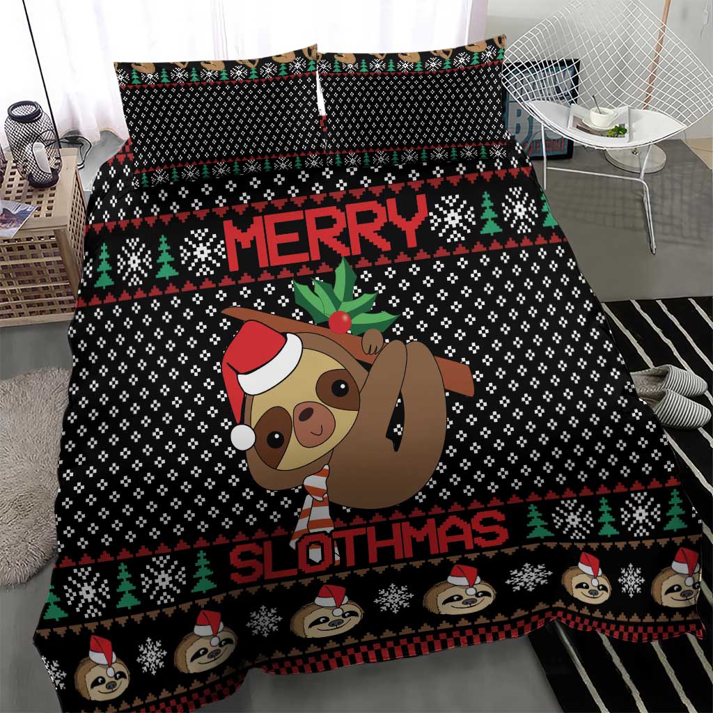 Merry Slothmas Bedding Set Cute Sloth Christmas DT04 - Wonder Print Shop