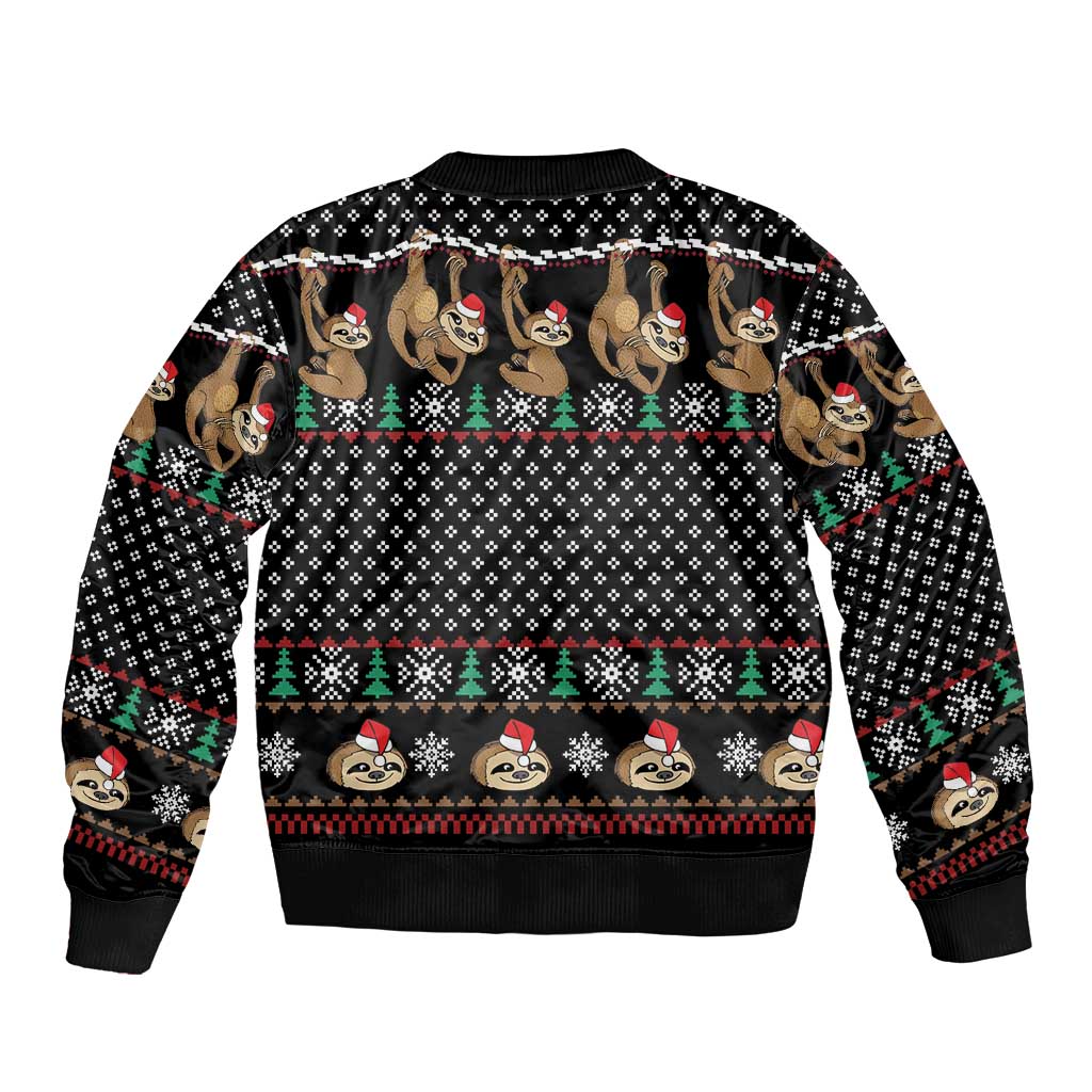 Merry Slothmas Bomber Jacket Cute Sloth Christmas DT04 - Wonder Print Shop
