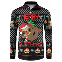 Merry Slothmas Button Sweatshirt Cute Sloth Christmas DT04 - Wonder Print Shop