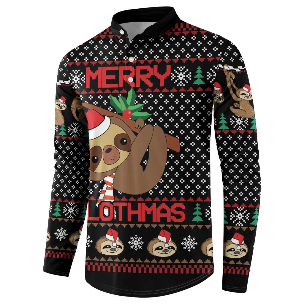 Merry Slothmas Button Sweatshirt Cute Sloth Christmas DT04 - Wonder Print Shop