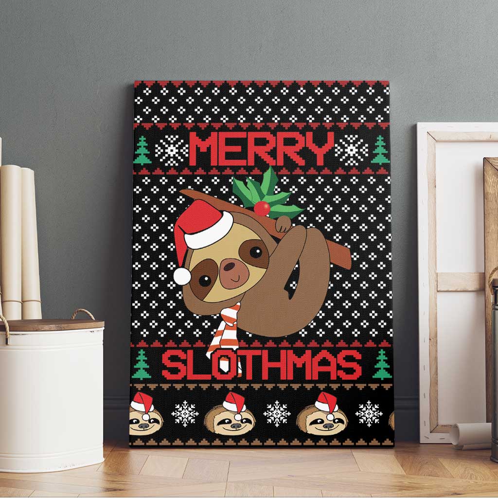 Merry Slothmas Canvas Wall Art Cute Sloth Christmas DT04 - Wonder Print Shop