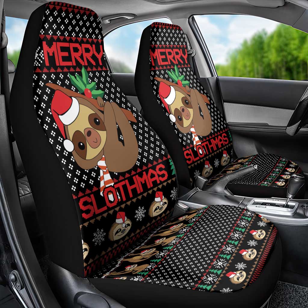 Merry Slothmas Car Seat Cover Cute Sloth Christmas DT04 - Wonder Print Shop