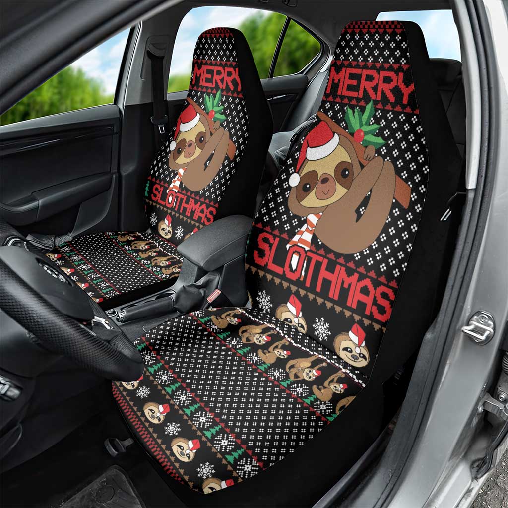 Merry Slothmas Car Seat Cover Cute Sloth Christmas DT04 - Wonder Print Shop