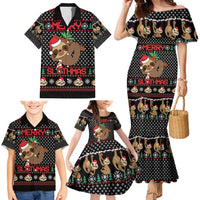 Merry Slothmas Family Matching Mermaid Dress and Hawaiian Shirt Cute Sloth Christmas DT04 - Wonder Print Shop