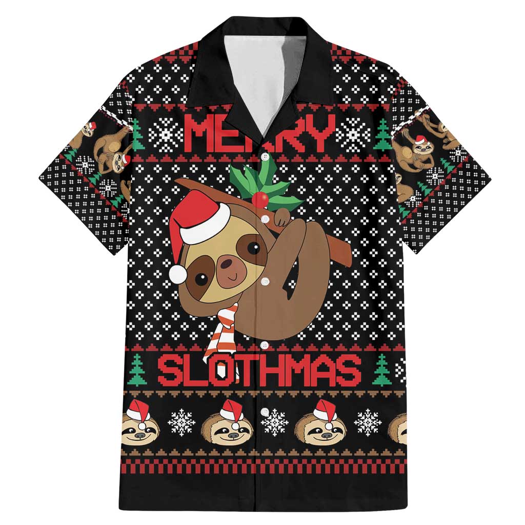 Merry Slothmas Family Matching Mermaid Dress and Hawaiian Shirt Cute Sloth Christmas DT04 - Wonder Print Shop