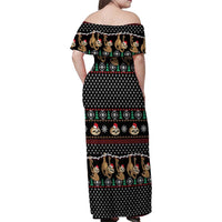 Merry Slothmas Family Matching Off Shoulder Maxi Dress and Hawaiian Shirt Cute Sloth Christmas DT04 - Wonder Print Shop