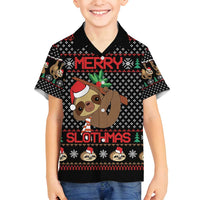 Merry Slothmas Family Matching Off Shoulder Maxi Dress and Hawaiian Shirt Cute Sloth Christmas DT04 - Wonder Print Shop