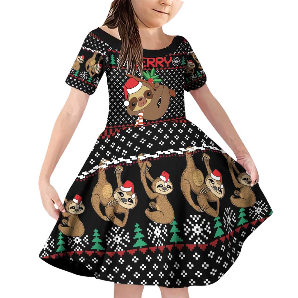 Merry Slothmas Family Matching Off Shoulder Short Dress and Hawaiian Shirt Cute Sloth Christmas DT04 - Wonder Print Shop
