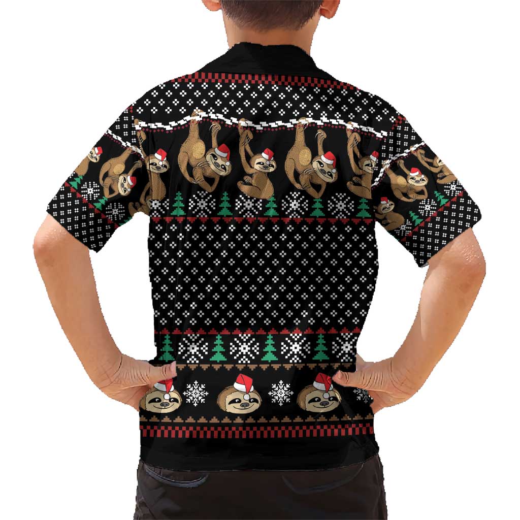 Merry Slothmas Family Matching Short Sleeve Bodycon Dress and Hawaiian Shirt Cute Sloth Christmas DT04 - Wonder Print Shop