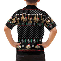 Merry Slothmas Family Matching Short Sleeve Bodycon Dress and Hawaiian Shirt Cute Sloth Christmas DT04 - Wonder Print Shop