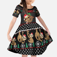 Merry Slothmas Family Matching Short Sleeve Bodycon Dress and Hawaiian Shirt Cute Sloth Christmas DT04 - Wonder Print Shop