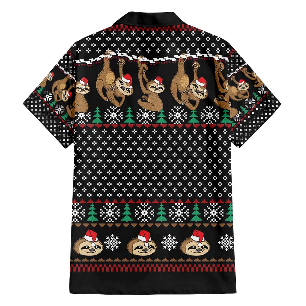 Merry Slothmas Family Matching Short Sleeve Bodycon Dress and Hawaiian Shirt Cute Sloth Christmas DT04 - Wonder Print Shop