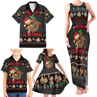 Merry Slothmas Family Matching Tank Maxi Dress and Hawaiian Shirt Cute Sloth Christmas DT04 - Wonder Print Shop