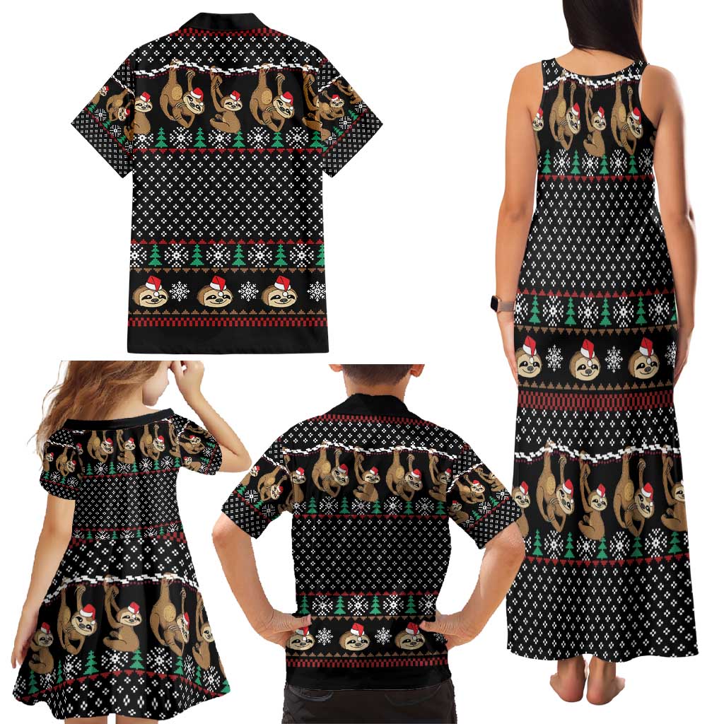 Merry Slothmas Family Matching Tank Maxi Dress and Hawaiian Shirt Cute Sloth Christmas DT04 - Wonder Print Shop