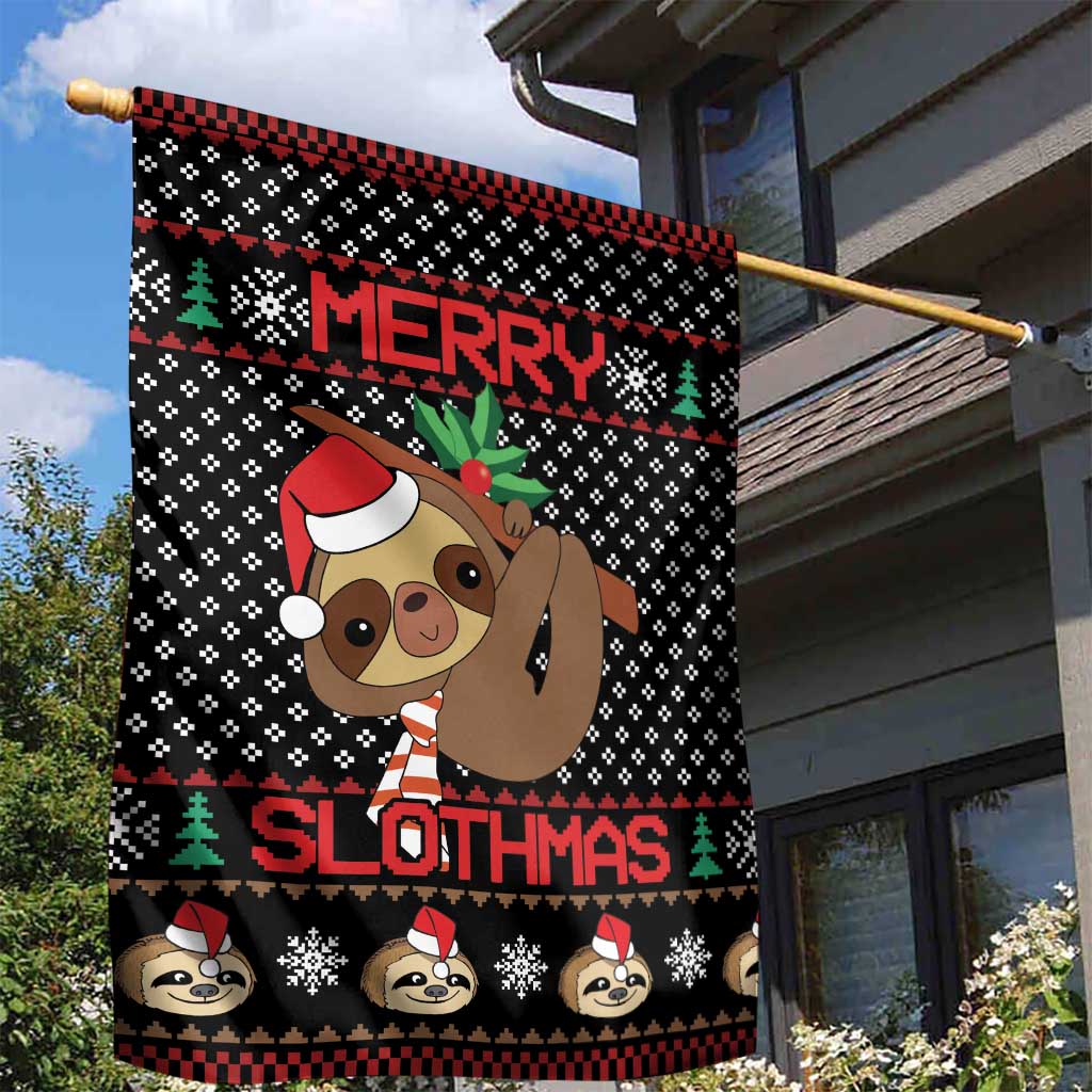 Merry Slothmas Garden Flag Cute Sloth Christmas DT04 - Wonder Print Shop