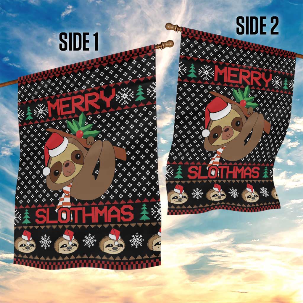 Merry Slothmas Garden Flag Cute Sloth Christmas DT04 - Wonder Print Shop