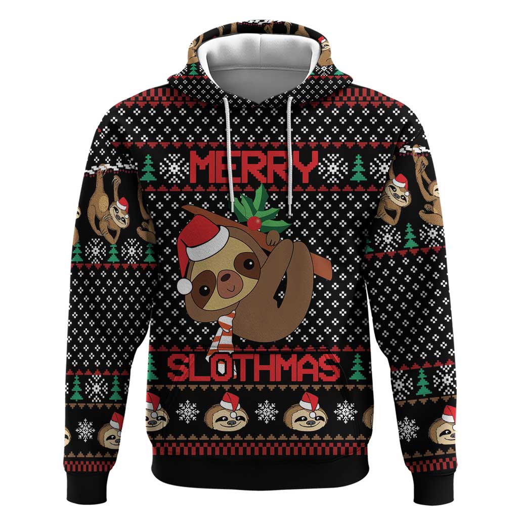 Merry Slothmas Hoodie Cute Sloth Christmas DT04 - Wonder Print Shop