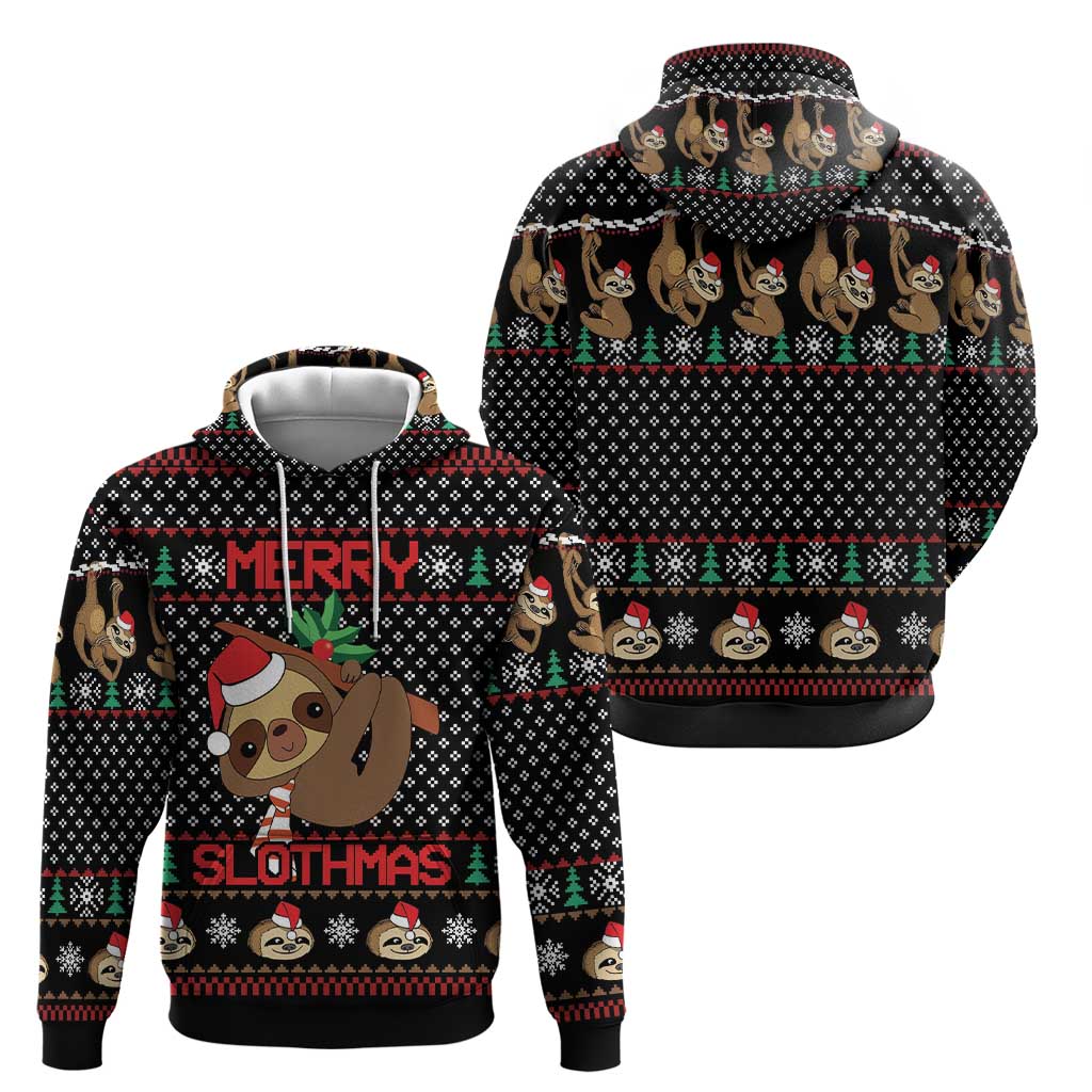 Merry Slothmas Hoodie Cute Sloth Christmas DT04 - Wonder Print Shop