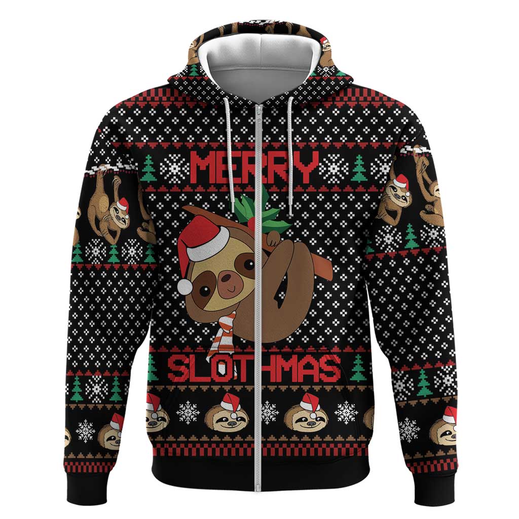 Merry Slothmas Hoodie Cute Sloth Christmas DT04 - Wonder Print Shop