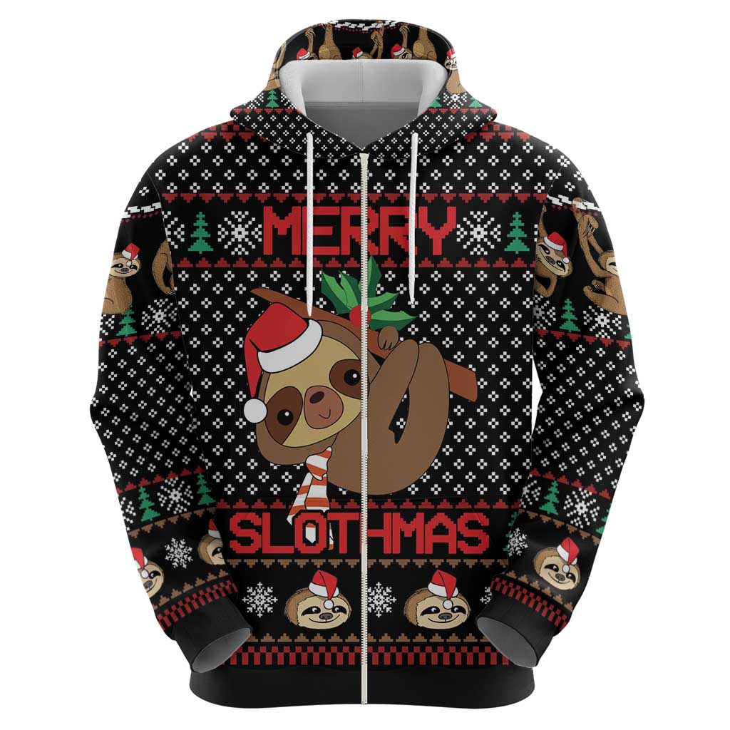 Merry Slothmas Hoodie Cute Sloth Christmas DT04 - Wonder Print Shop