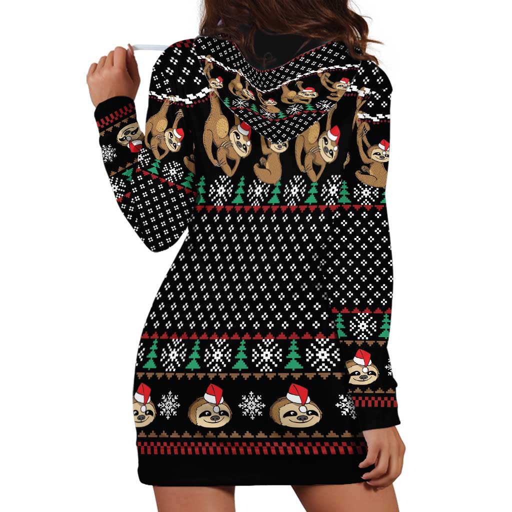 Merry Slothmas Hoodie Dress Cute Sloth Christmas DT04 - Wonder Print Shop
