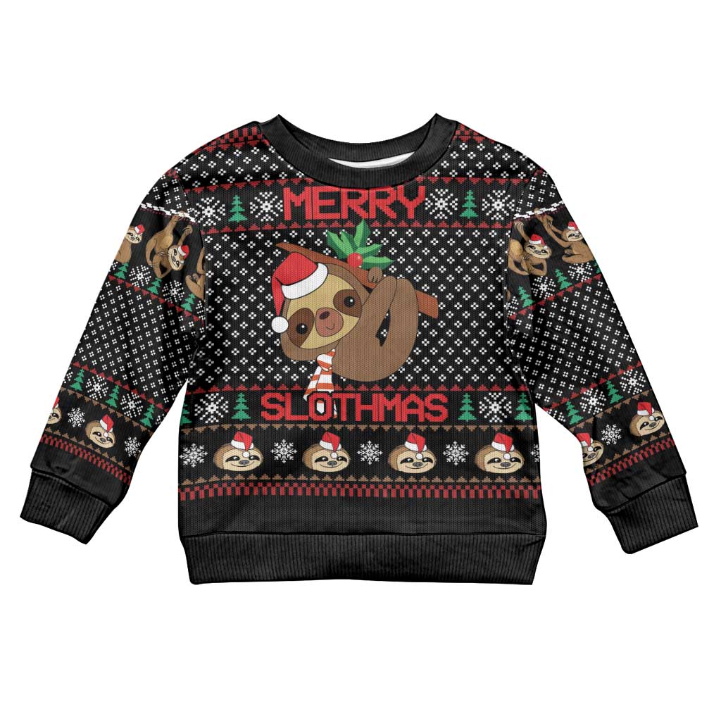 Merry Slothmas Kid Ugly Christmas Sweater Cute Sloth Christmas DT04 - Wonder Print Shop