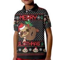 Merry Slothmas Kid Polo Shirt Cute Sloth Christmas DT04 - Wonder Print Shop