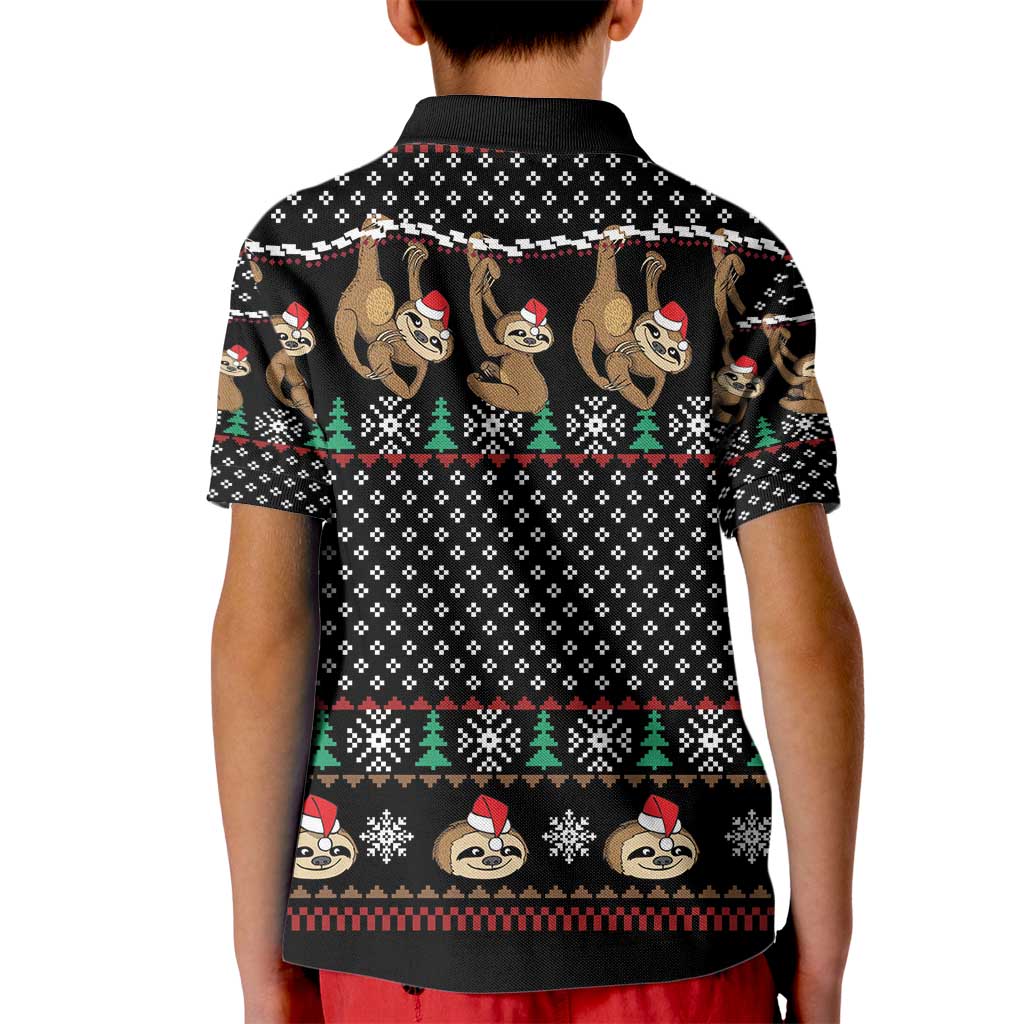 Merry Slothmas Kid Polo Shirt Cute Sloth Christmas DT04 - Wonder Print Shop