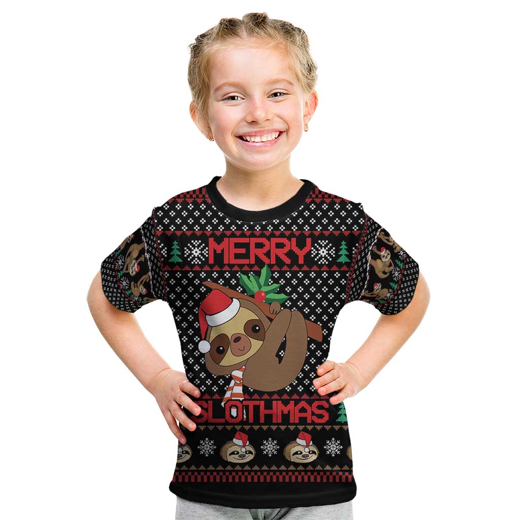 Merry Slothmas Kid T Shirt Cute Sloth Christmas DT04 - Wonder Print Shop