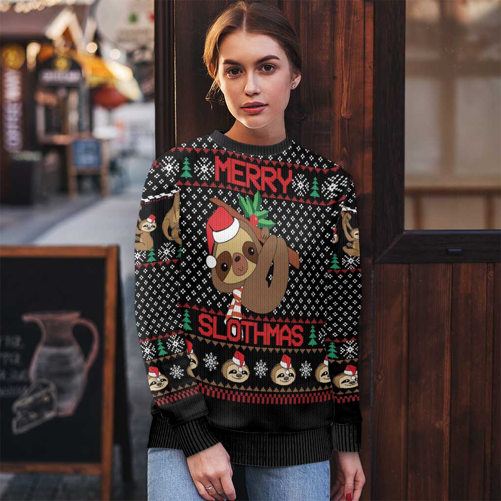 Merry Slothmas Ugly Christmas Sweater Cute Sloth Christmas DT04 - Wonder Print Shop