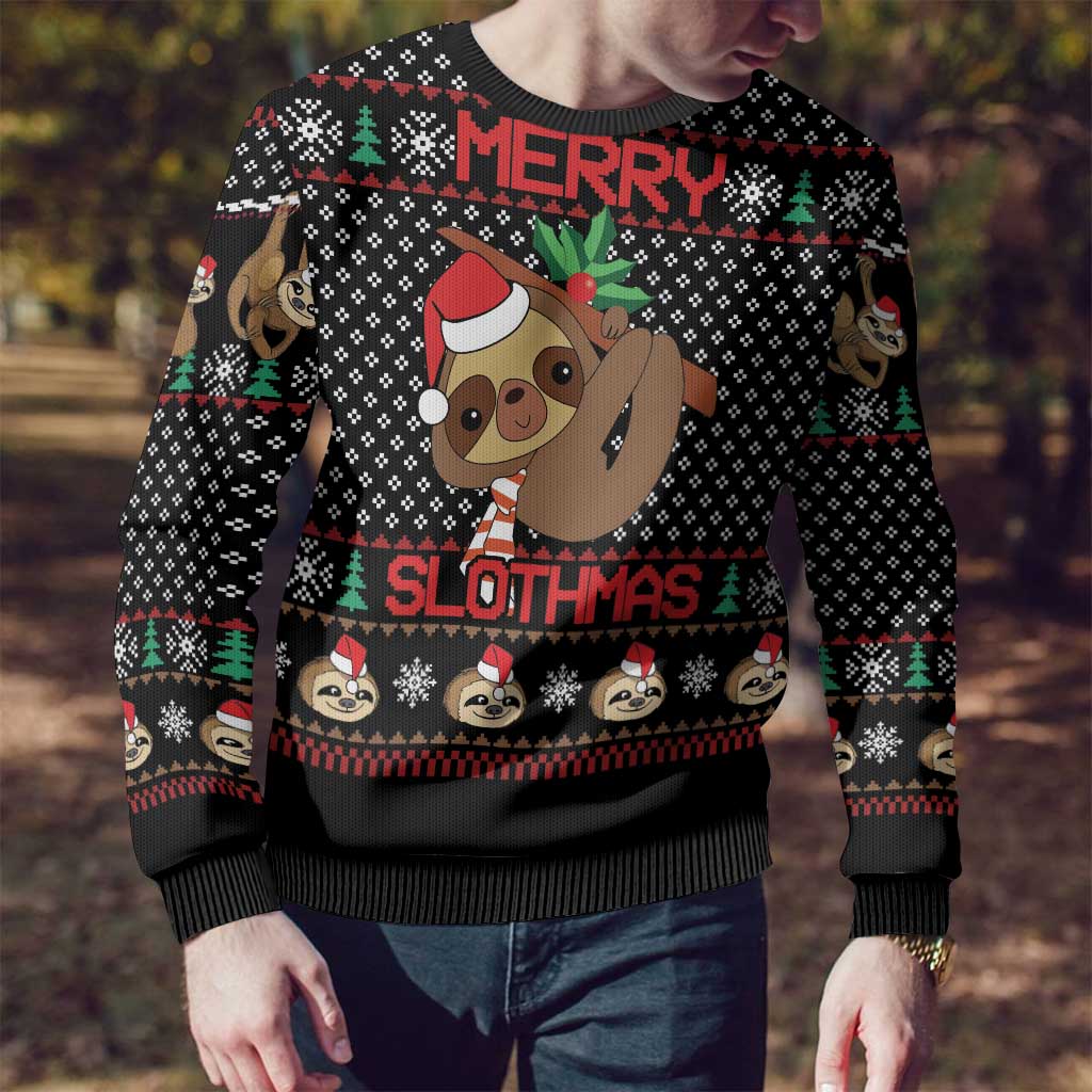 Merry Slothmas Ugly Christmas Sweater Cute Sloth Christmas DT04 - Wonder Print Shop