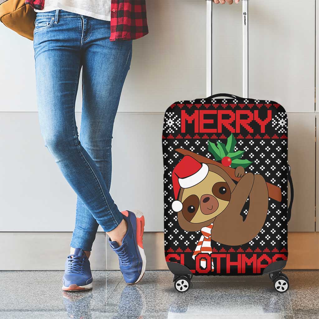 Merry Slothmas Luggage Cover Cute Sloth Christmas DT04 - Wonder Print Shop