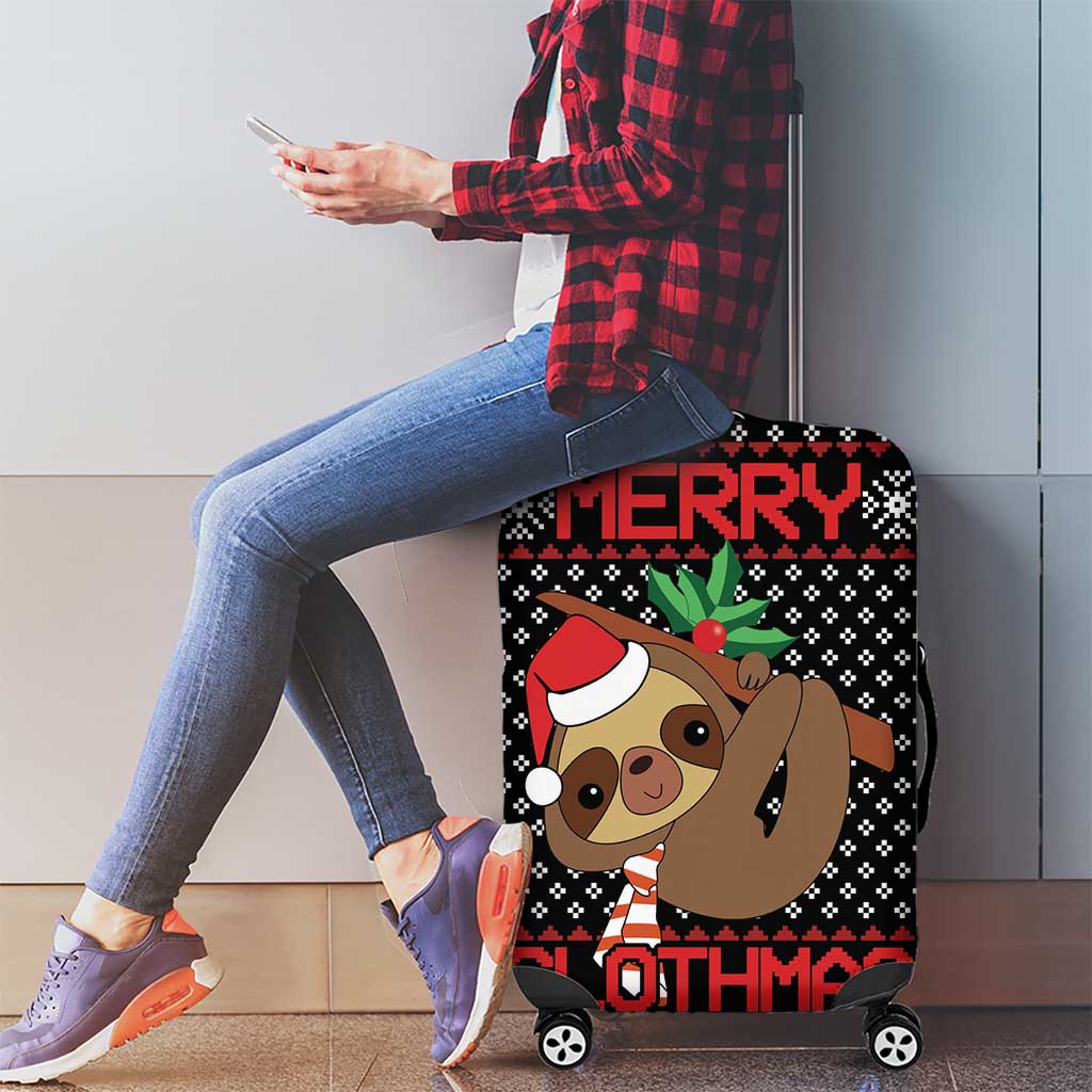 Merry Slothmas Luggage Cover Cute Sloth Christmas DT04 - Wonder Print Shop